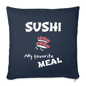 sushi favorite meal shop sushi - Sofa pillowcase 17,3'' x 17,3'' (45 x 45 cm) - navy - Front