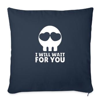 La mort vous attend - Housse de coussin décorative 45 x 45 cm - bleu marine - Devant