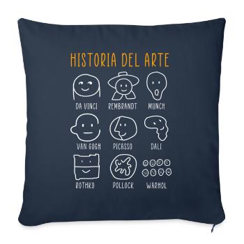 History of Art Famous Classical Painters - Sofa pillowcase 17,3'' x 17,3'' (45 x 45 cm) - navy - Front