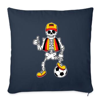 Skeleton Deutschland Fan Deutscher Fußball - Sofakissenbezug 45 x 45 cm - Navy - Vorne