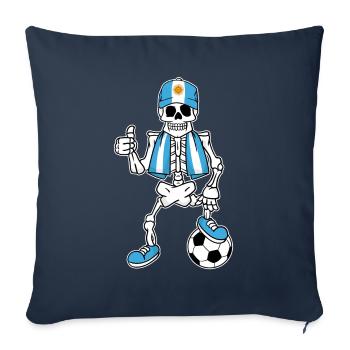 Argentine football fan skeleton - Sofa pillowcase 17,3'' x 17,3'' (45 x 45 cm) - navy - Front