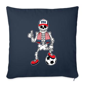 Skelett Vereinigte Staaten Fußballfan - Sofakissenbezug 45 x 45 cm - Navy - Vorne