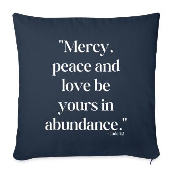 Mercy, peace and love be yours in abundance - Bibl - Sofa pillowcase 17,3'' x 17,3'' (45 x 45 cm) - navy - Front