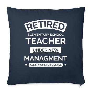 Enseignants retraités du primaire - Housse de coussin décorative 45 x 45 cm - bleu marine - Devant