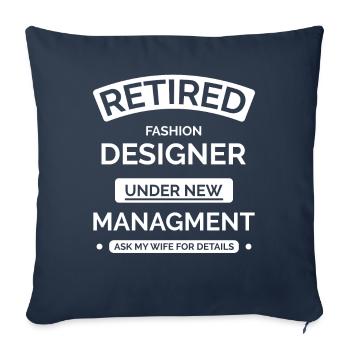 Créateur de mode à la retraite - Housse de coussin décorative 45 x 45 cm - bleu marine - Devant