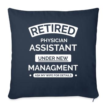 Médecin assistant à la retraite - Housse de coussin décorative 45 x 45 cm - bleu marine - Devant
