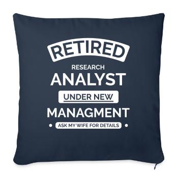 Retired Research Analyst - Sofa pillowcase 17,3'' x 17,3'' (45 x 45 cm) - navy - Front