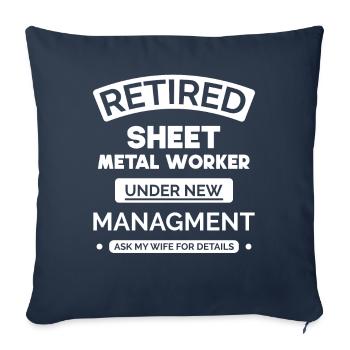 Retired metalworker locksmith - Sofa pillowcase 17,3'' x 17,3'' (45 x 45 cm) - navy - Front