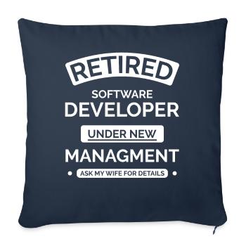 Retired Software Developer - Sofa pillowcase 17,3'' x 17,3'' (45 x 45 cm) - navy - Front