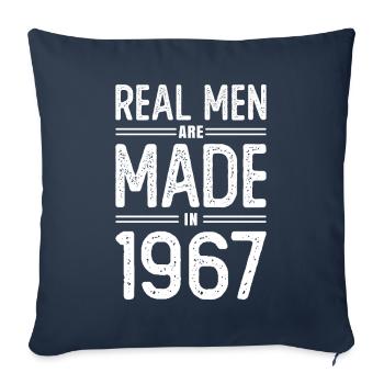 Anniversaire De vrais hommes sont nés en 1967 - Housse de coussin décorative 45 x 45 cm - bleu marine - Devant
