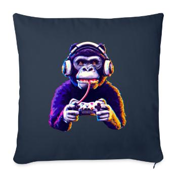 Gamer Monkey Play - Sofa pillowcase 17,3'' x 17,3'' (45 x 45 cm) - navy - Front