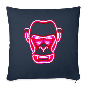 Monkey gambling - Sofa pillowcase 17,3'' x 17,3'' (45 x 45 cm) - navy - Front