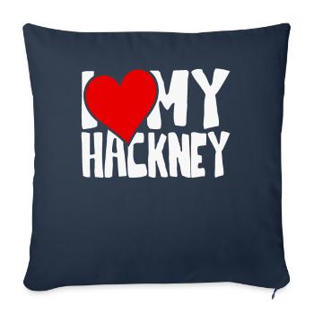 J’adore mon cheval Hackney - Housse de coussin décorative 45 x 45 cm - bleu marine - Devant