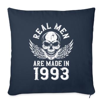 Anniversaire 1993 De vrais hommes sont nés en 1993 - Housse de coussin décorative 45 x 45 cm - bleu marine - Devant