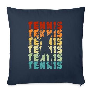 Tennis - Tennis player -Vintage - Tennis fan - Sofa pillowcase 17,3'' x 17,3'' (45 x 45 cm) - navy - Front