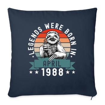 Legends Were Born In April 1988 Faultier Sloth - Sofa pillowcase 17,3'' x 17,3'' (45 x 45 cm) - navy - Front