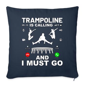 Le trampoline m’appelle et je dois y aller - Housse de coussin décorative 45 x 45 cm - bleu marine - Devant