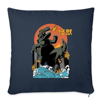 Riesiger Dinosaurier-sonnenuntergang Japanisch - Sofakissenbezug 45 x 45 cm - Navy - Vorne
