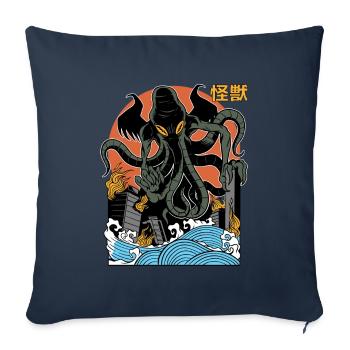 Riesiger Cthulhu-sonnenuntergang Japanisch - Sofakissenbezug 45 x 45 cm - Navy - Vorne