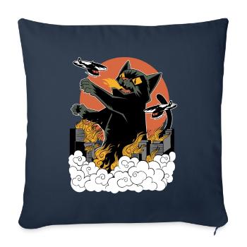 Japanische Sunset Catzilla - Sofakissenbezug 45 x 45 cm - Navy - Vorne