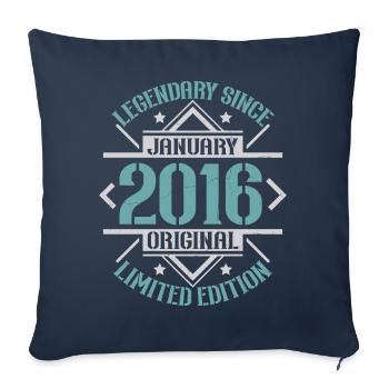 Legendary since January 2016 limited edition - Sofa pillowcase 17,3'' x 17,3'' (45 x 45 cm) - navy - Front