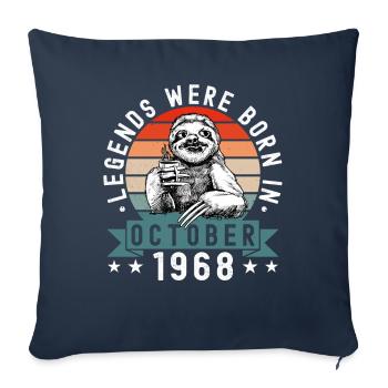 Legends Were Born In October 1968 Sloth Sloth - Sofa pillowcase 17,3'' x 17,3'' (45 x 45 cm) - navy - Front