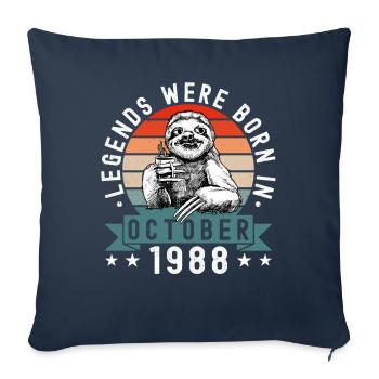 Legends Were Born In October 1988 Sloth Sloth - Sofa pillowcase 17,3'' x 17,3'' (45 x 45 cm) - navy - Front