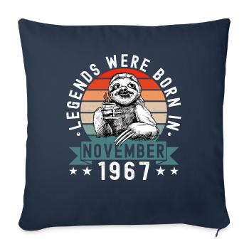 Legends Were Born In November 1967 Faultier Sloth - Sofa pillowcase 17,3'' x 17,3'' (45 x 45 cm) - navy - Front