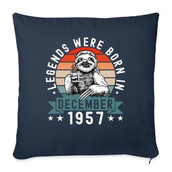 Les légendes sont nées en décembre 1957 Paresseux paresseux - Housse de coussin décorative 45 x 45 cm - bleu marine - Devant