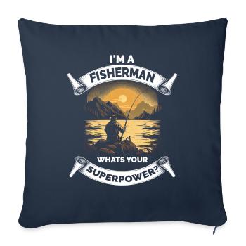 Retro Fishing Funny - Sofa pillowcase 17,3'' x 17,3'' (45 x 45 cm) - navy - Front