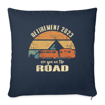 Pensionär Rentner 2023 Wohnmobil Auf Achse - Sofakissenbezug 45 x 45 cm - Navy - Vorne