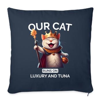 Cat Mom Dad Cartoon Cat Crown Queen - Sofa pillowcase 17,3'' x 17,3'' (45 x 45 cm) - navy - Front