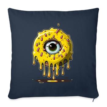 Beignet Monster Eye - Housse de coussin décorative 45 x 45 cm - bleu marine - Devant
