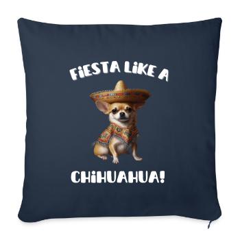 Chihuahua wearing a sombrero Fiesta saying - Sofa pillowcase 17,3'' x 17,3'' (45 x 45 cm) - navy - Front