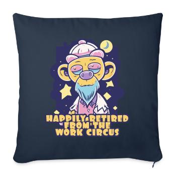 happy retired after work circus - Sofa pillowcase 17,3'' x 17,3'' (45 x 45 cm) - navy - Front