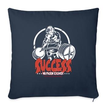 GYM Pas d’excuses Musculation Fitness Gorille - Housse de coussin décorative 45 x 45 cm - bleu marine - Devant