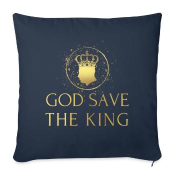 Couronnement du roi britannique Charles Angleterre Drapeau - Housse de coussin décorative 45 x 45 cm - bleu marine - Devant