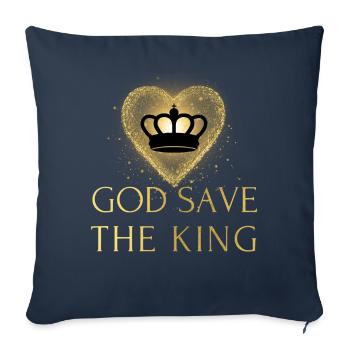 Couronnement du roi britannique Charles Angleterre Drapeau - Housse de coussin décorative 45 x 45 cm - bleu marine - Devant