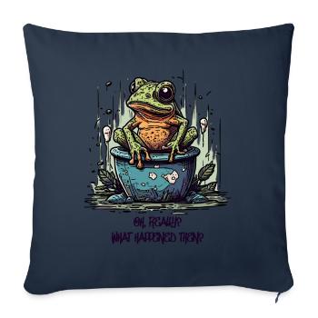 The Really Interested Frog in the Pond - Sofa pillowcase 17,3'' x 17,3'' (45 x 45 cm) - navy - Front