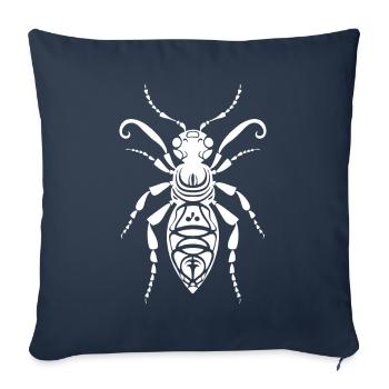 Tribal symbol of an insect: ant - Sofa pillowcase 17,3'' x 17,3'' (45 x 45 cm) - navy - Front