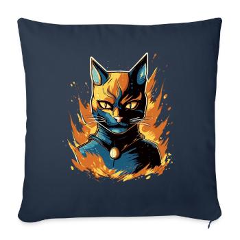 Super paws in action: super cat - Sofa pillowcase 17,3'' x 17,3'' (45 x 45 cm) - navy - Front