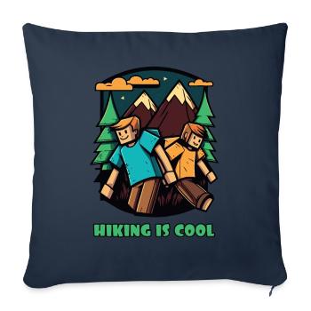 We love hiking – hiking is cool - Sofa pillowcase 17,3'' x 17,3'' (45 x 45 cm) - navy - Front