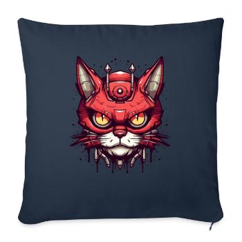 Urban Mecha Tech Cat Cat - Sofa pillowcase 17,3'' x 17,3'' (45 x 45 cm) - navy - Front
