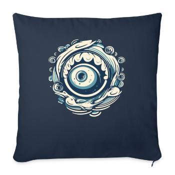 Aqua Wave Eye - Sofa pillowcase 17,3'' x 17,3'' (45 x 45 cm) - navy - Front