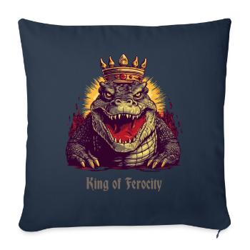King of Wildness: Alligator with Crown - Sofa pillowcase 17,3'' x 17,3'' (45 x 45 cm) - navy - Front
