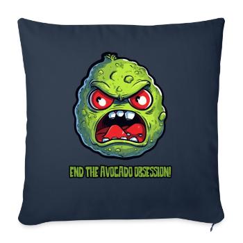 Met fin à l’obsession de l’avocat - Housse de coussin décorative 45 x 45 cm - bleu marine - Devant