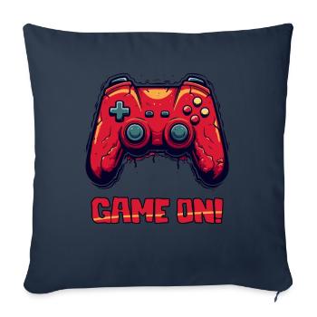 Manette de jeu robuste parody, jeu sur - Housse de coussin décorative 45 x 45 cm - bleu marine - Devant
