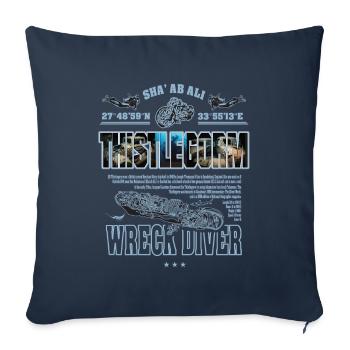 Wreck Thistlegorm Egypt Diving History - Sofa pillowcase 17,3'' x 17,3'' (45 x 45 cm) - navy - Front
