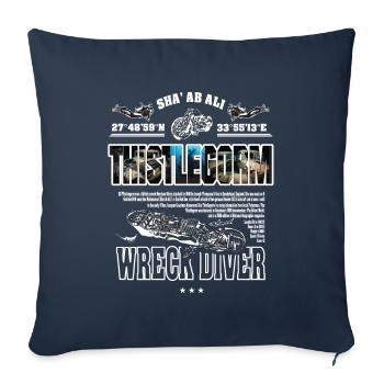 Wreck Thistlegorm Egypt Diving History - Sofa pillowcase 17,3'' x 17,3'' (45 x 45 cm) - navy - Front