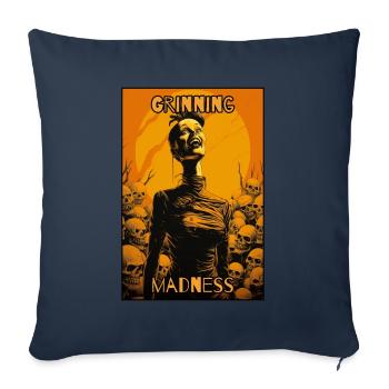 Grinning madness and a macabre woman - Sofa pillowcase 17,3'' x 17,3'' (45 x 45 cm) - navy - Front